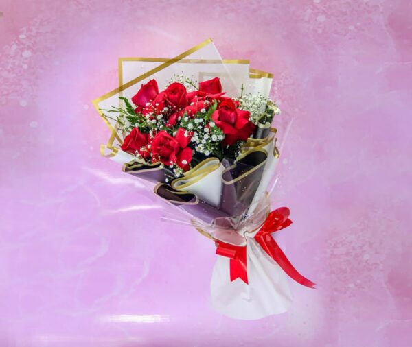 6 Fresh Red Roses Bouquet