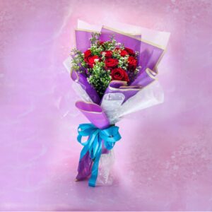 9 Fresh Red Roses Bouquet